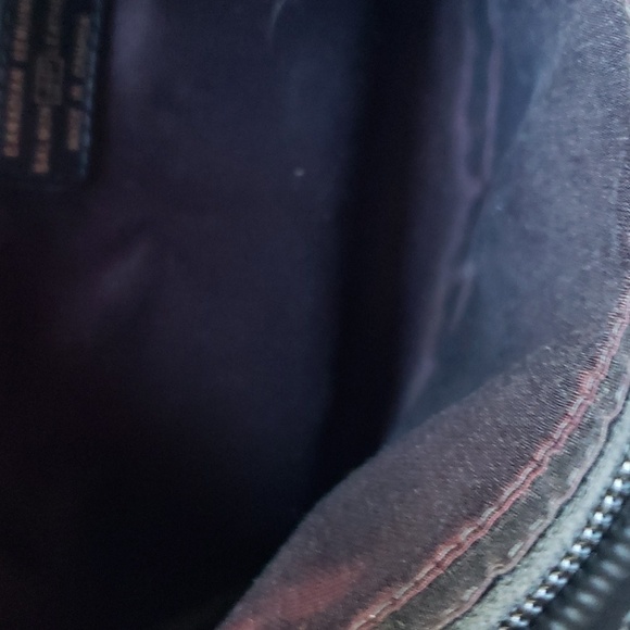 CANADIAN Shoulder Bag Genuine Salmon Leather - Black - VTG - Picture 8 of 9